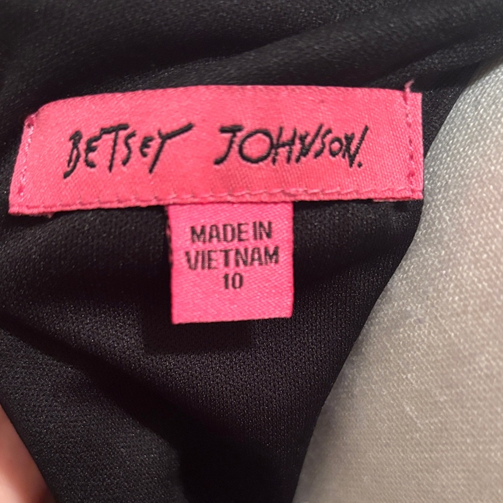Betsey Johnson Black Lace Dress with Pearl Collar - Picture 2 of 10